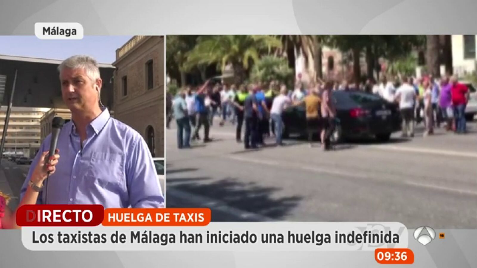 La huelga de taxistas en Málaga continúa con graves enfrentamientos entre el colectivo y los vehículos VTC