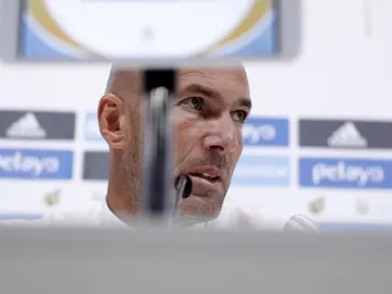 Zinedine Zidane, durante la rueda de prensa Zinedine Zidane, durante la rueda de prensa