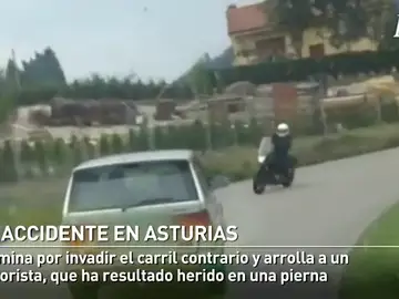 Un todoterreno se lleva por delante a un motorista en Pravia Un todoterreno se lleva por delante a un motorista en Pravia