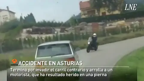 Un todoterreno se lleva por delante a un motorista en Pravia Un todoterreno se lleva por delante a un motorista en Pravia