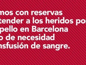 Anuncio del banco de sangre por el atentado Anuncio del banco de sangre por el atentado