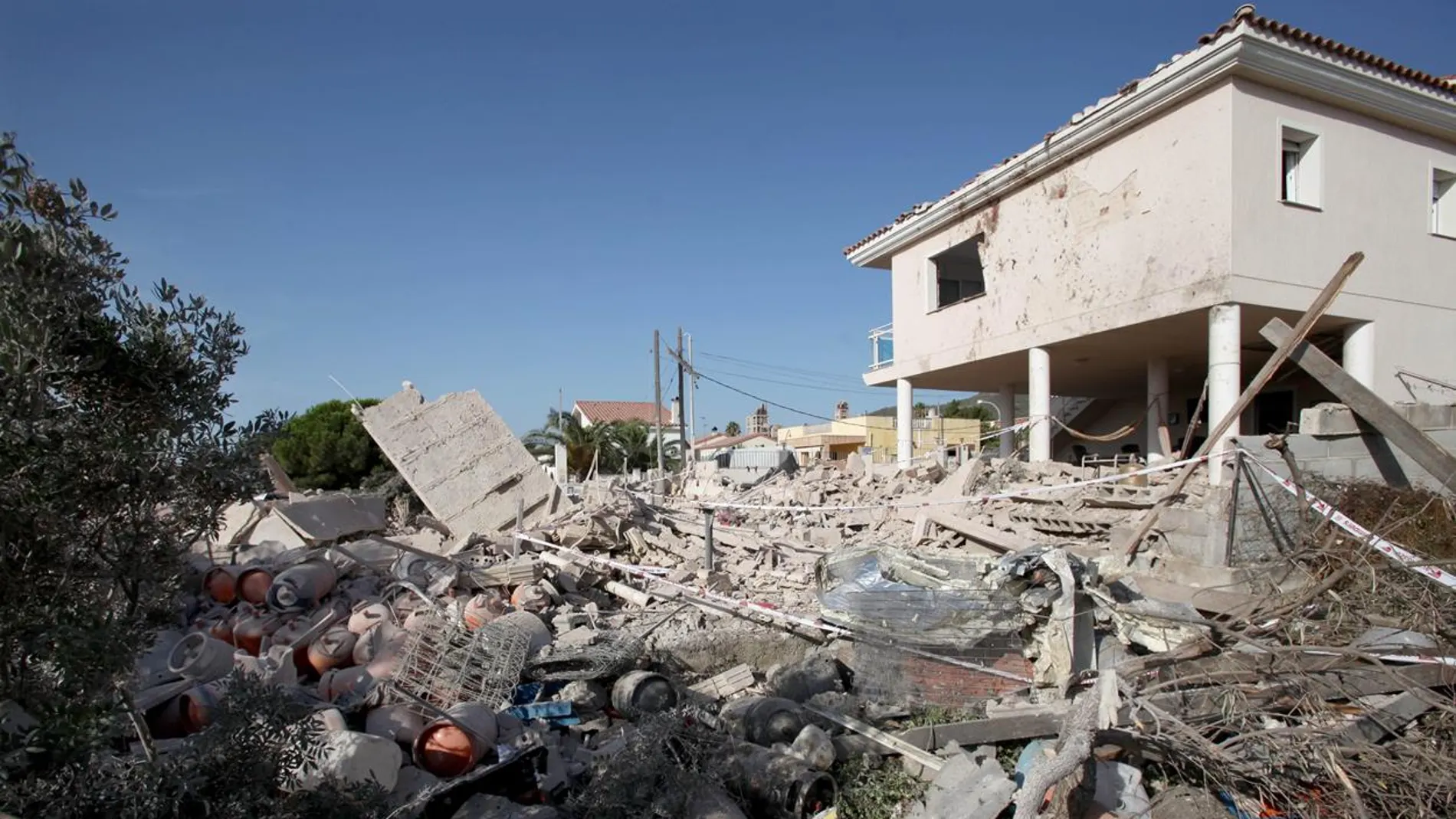 Lugar en el que se ha producido una explosión en Alcanar Lugar en el que se ha producido una explosión en Alcanar
