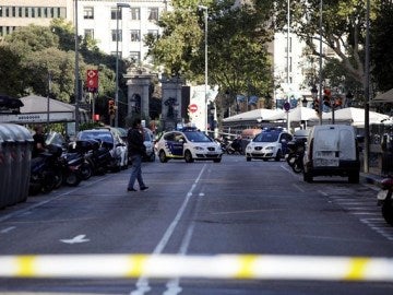 Control policial en Barcelona tras el atentado