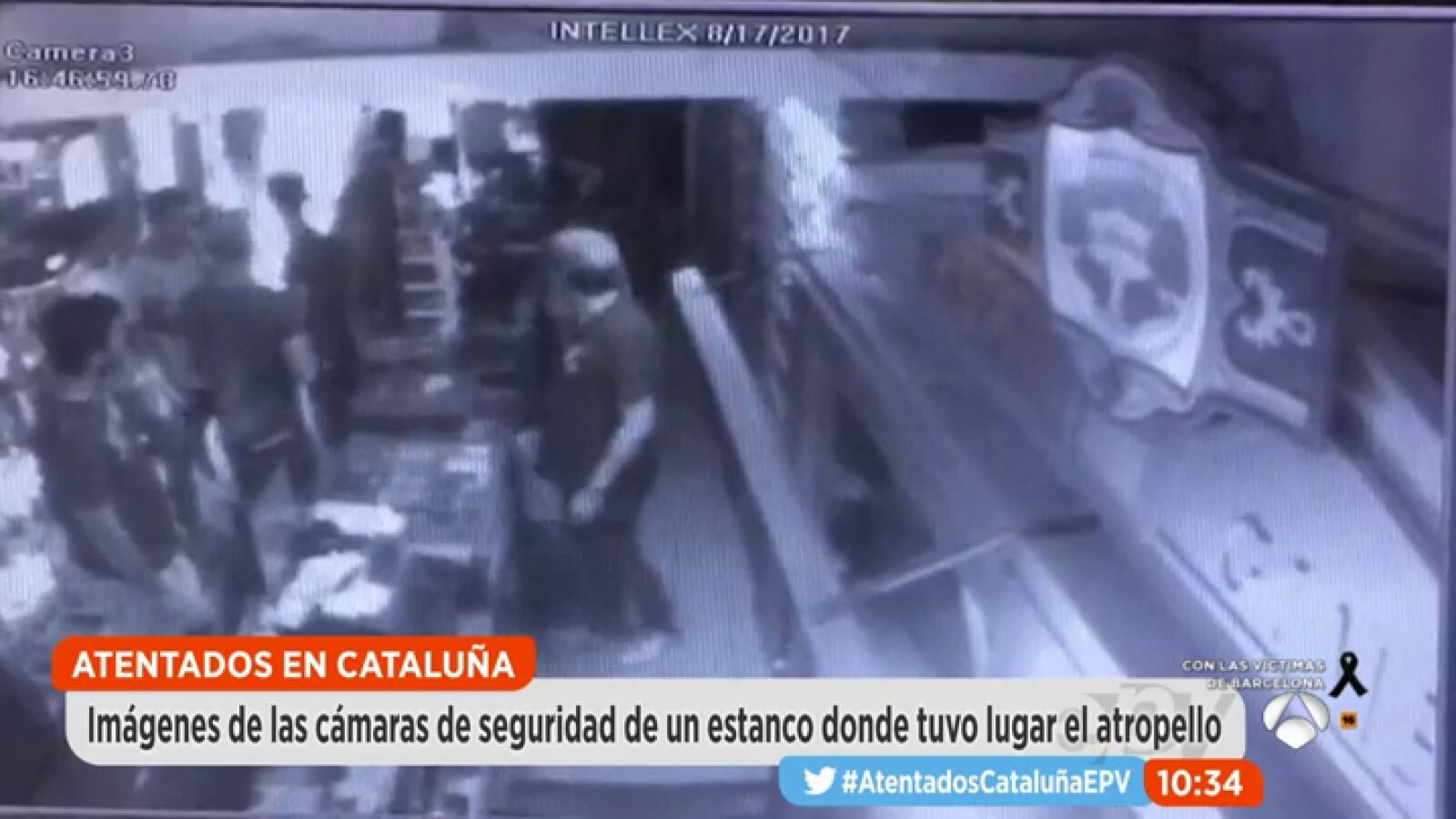 Imágenes de las cámaras de seguridad de un estanco donde tuvo lugar el atropello