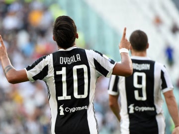 Dybala celebra un gol con la Juventus