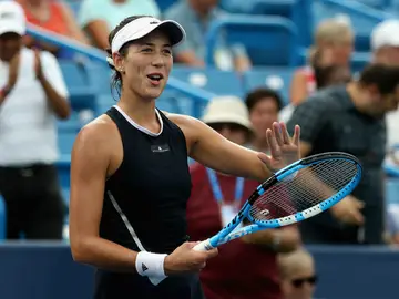 Garbiñe celebra una victoria Garbiñe celebra una victoria