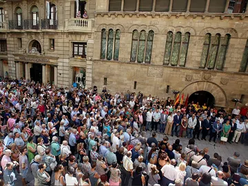 Concentración en Lleída tras los atentados Concentración en Lleída tras los atentados