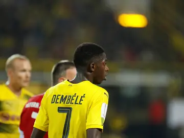 Dembelé, durante un partido con el Dortmund Dembelé, durante un partido con el Dortmund
