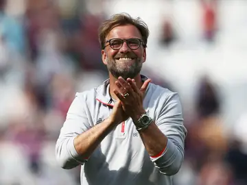 Klopp, sonriente después de un partido Klopp, sonriente después de un partido