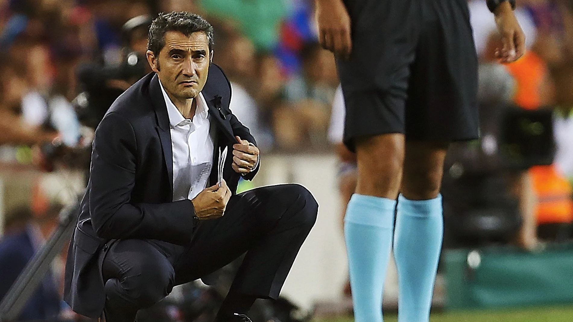 Valverde, en la banda del Camp Nou Valverde, en la banda del Camp Nou