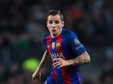 Lucas Digne, durante un partido con el Barcelona Lucas Digne, durante un partido con el Barcelona