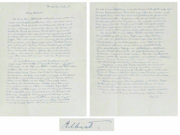 Carta de 1938 dirigida a su amigo Michele Besso en la que carga contra el primer ministro inglés, Neville Chamberlain, por firmar los acuerdos de Múnich 