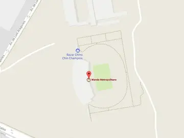 El 'troleo' en Google Maps al Wanda Metropolitano El 'troleo' en Google Maps al Wanda Metropolitano