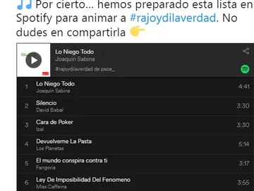 Playlist del PSOE contra Rajoy Playlist del PSOE contra Rajoy