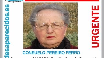 Consuelo Pereiro Ferro, de 82 años, desaparecida