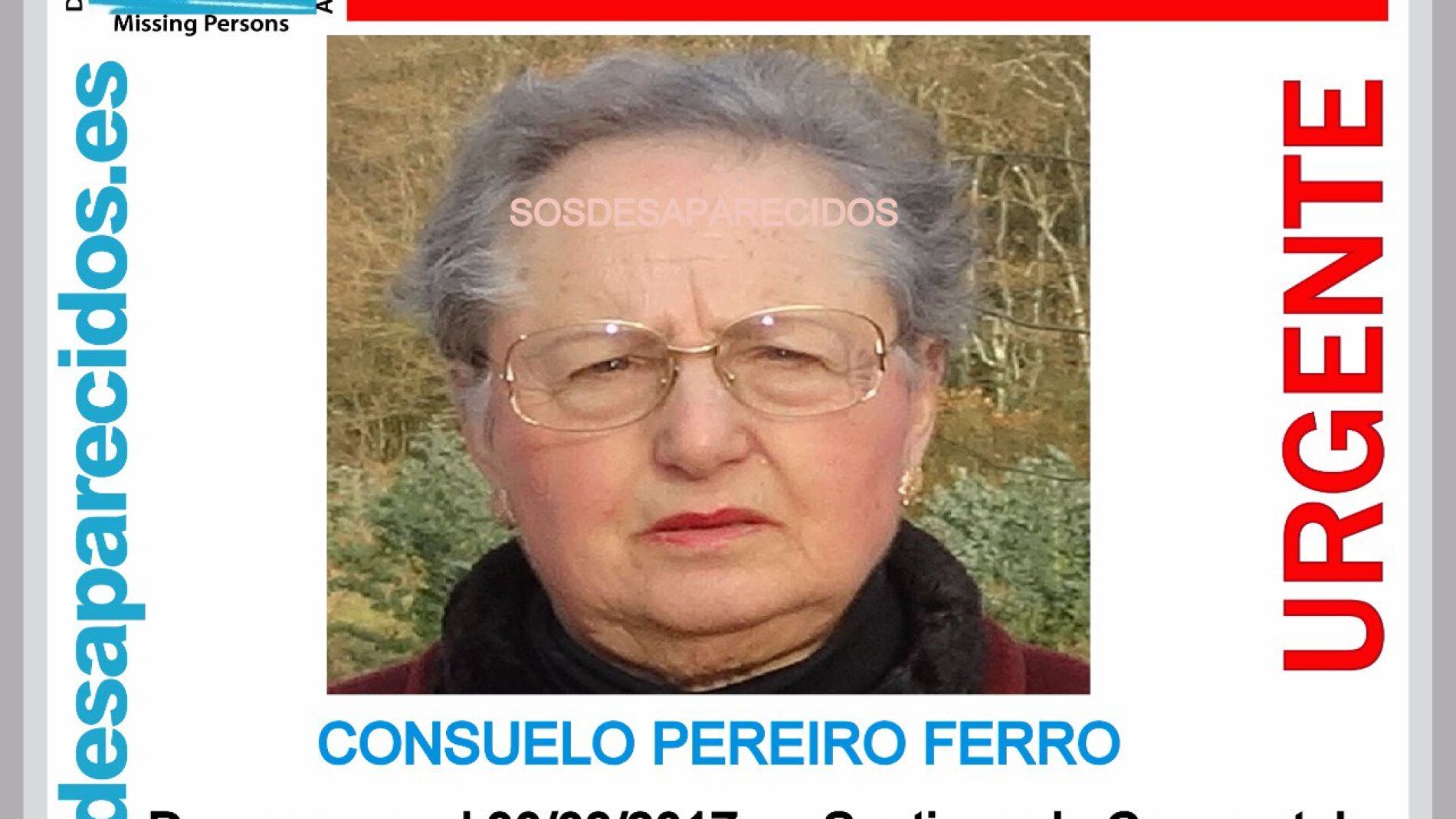 Consuelo Pereiro Ferro, de 82 a&ntilde;os, desaparecida