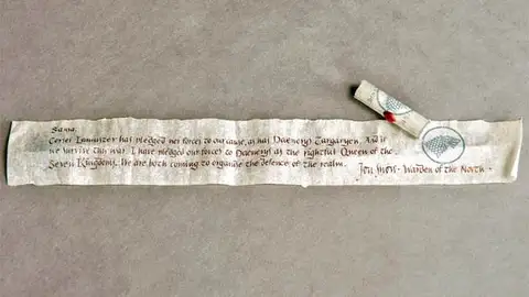 Carta de Jon Snow a Sansa en 'Juego de Tronos' Carta de Jon Snow a Sansa en 'Juego de Tronos'