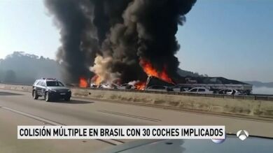 Choque en cadena en Brasil con 30 vehículos implicados