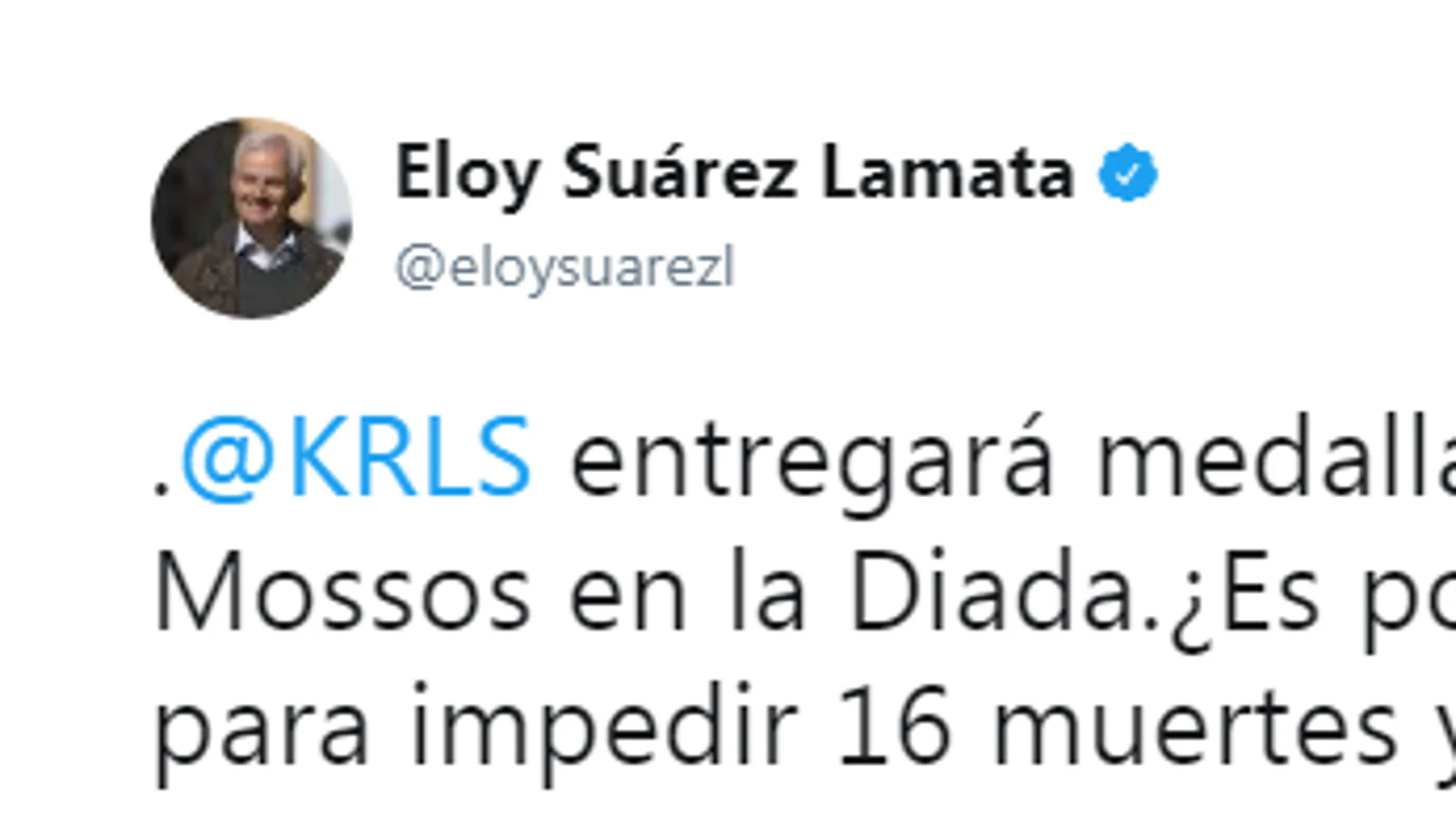 Tweet de Eloy Suárez Tweet de Eloy Suárez
