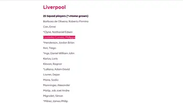 La lista del Liverpool para la Premier La lista del Liverpool para la Premier