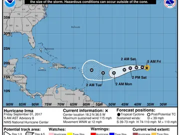 El huracán 'Irma' se aproxima a tierra en el Atlántico El huracán 'Irma' se aproxima a tierra en el Atlántico