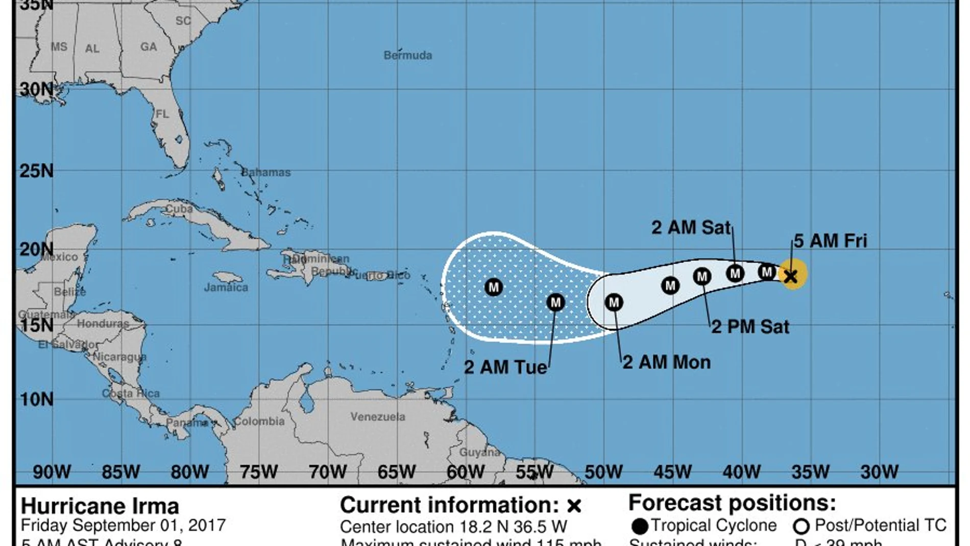 El huracán 'Irma' se aproxima a tierra en el Atlántico El huracán 'Irma' se aproxima a tierra en el Atlántico