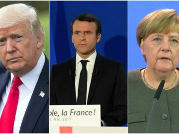 Trump, Macron y Merkel