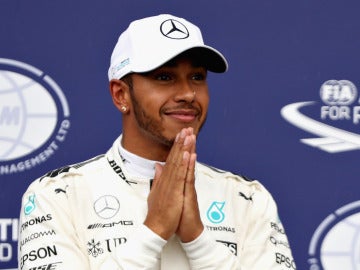 Lewis Hamilton, feliz en Monza