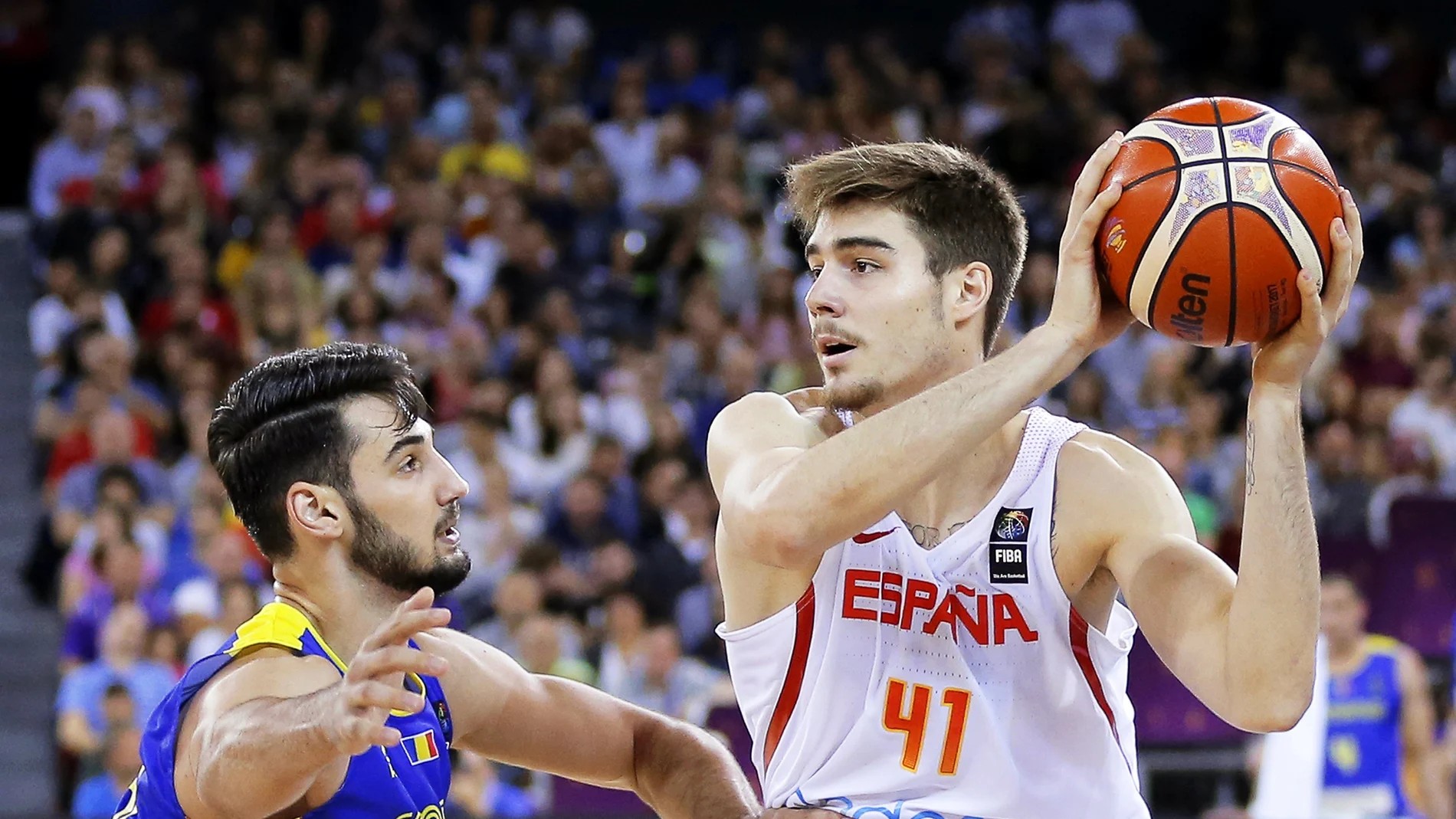 Juancho Hernangómez, durante el partido contra Rumanía Juancho Hernangómez, durante el partido contra Rumanía