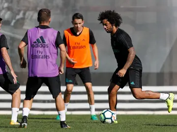 Marcelo, en un entrenamiento del Real Madrid Marcelo, en un entrenamiento del Real Madrid