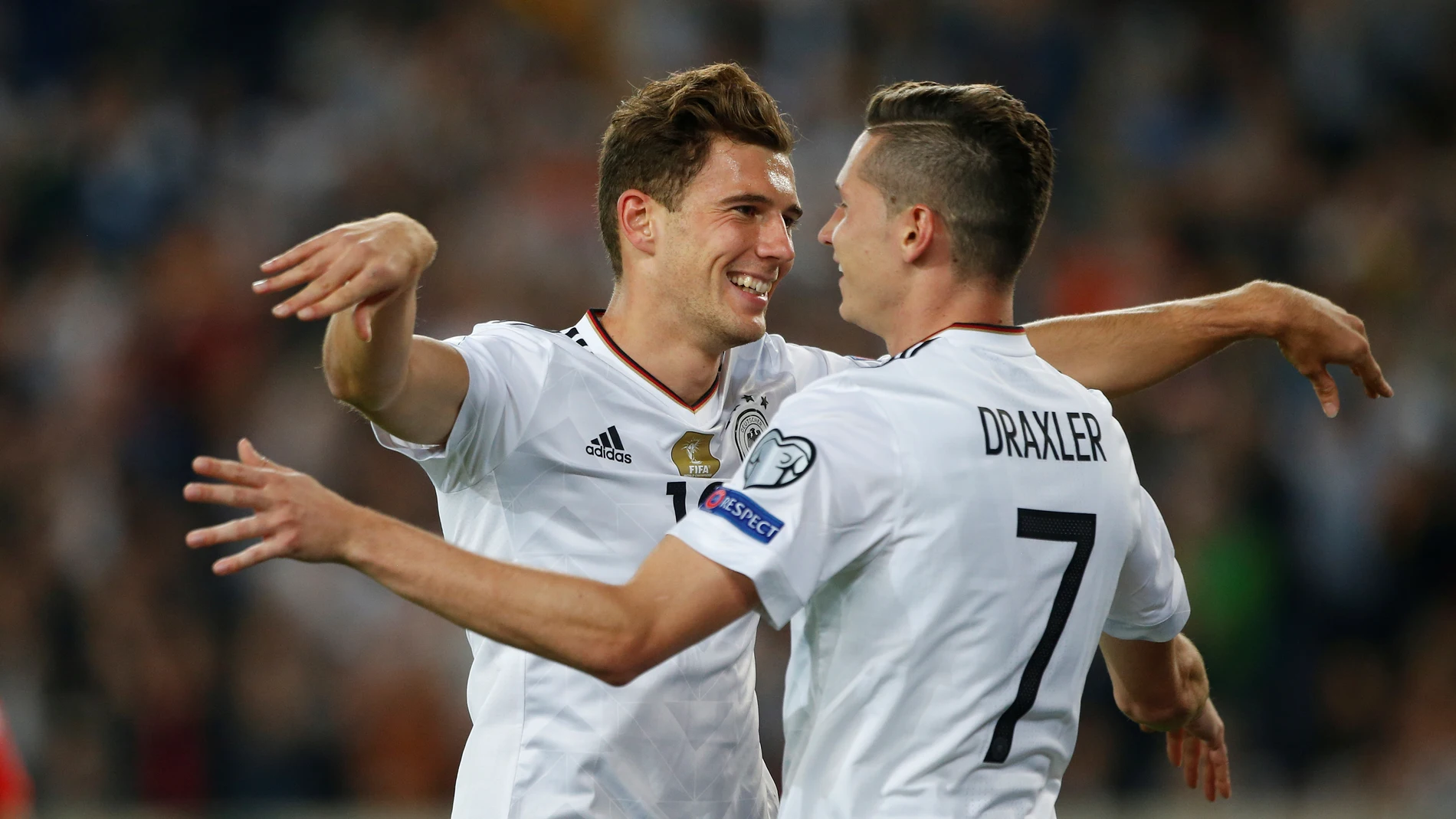 Goretzka y Draxler celebran un gol de Alemania Goretzka y Draxler celebran un gol de Alemania