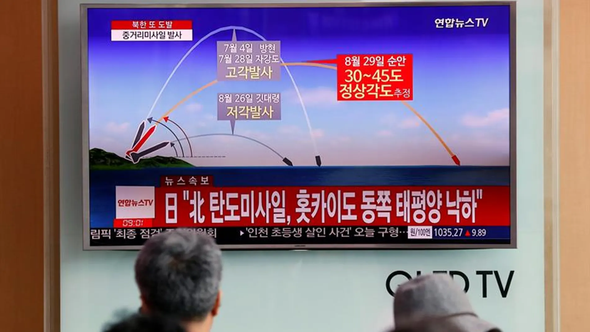 Lanzamiento de un misil por parte de Corea del Norte Lanzamiento de un misil por parte de Corea del Norte