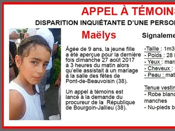 Cartel de búsqueda de Maëlys de Araujo Cartel de búsqueda de Maëlys de Araujo