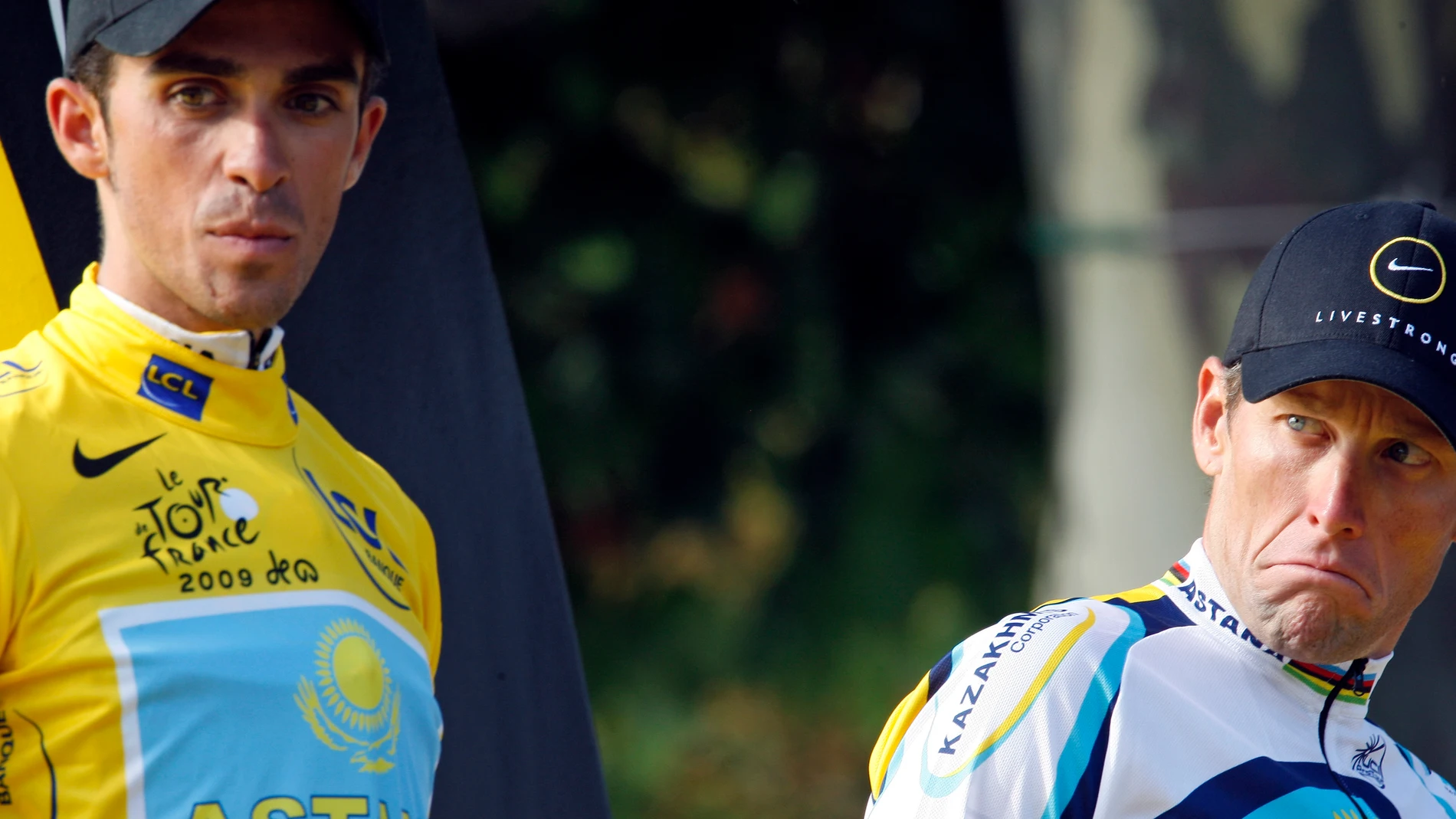 Lance Armstrong y Contador en el Tour de 2009 Lance Armstrong y Contador en el Tour de 2009