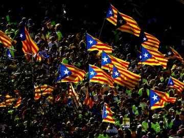 Manifestación en Barcelona con motivo de la Diada en 2017