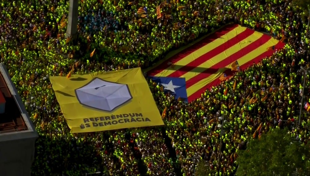 Pancarta por la manifestación del 1-O