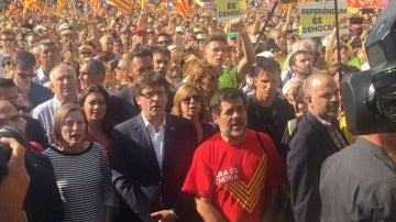 Carles Puigdemont, en la manifestación de la Diada