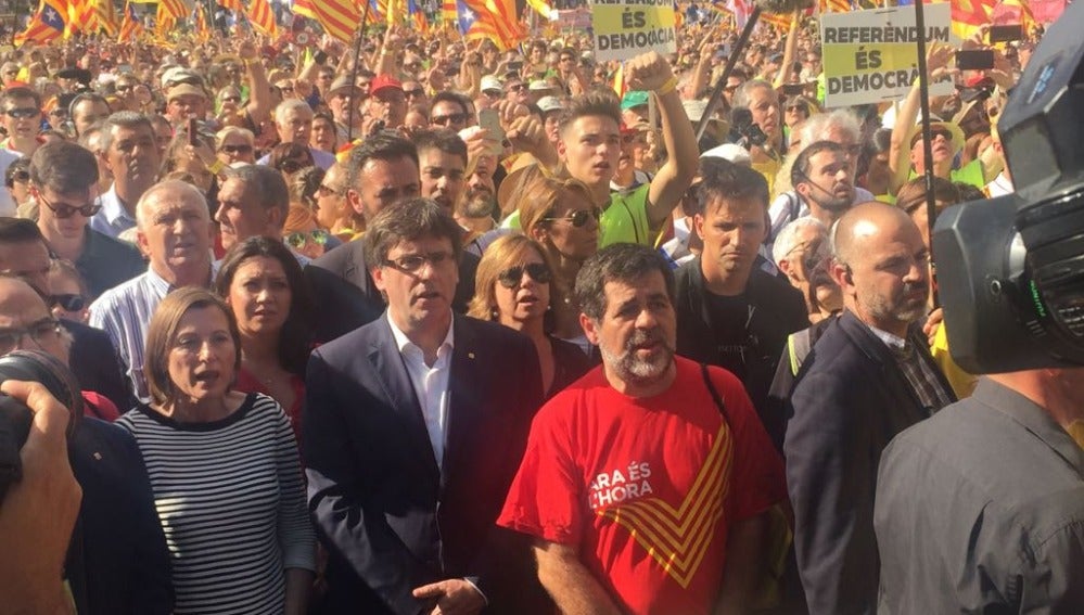 Carles Puigdemont, en la manifestación de la Diada