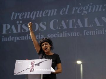 Anna Gabriel en la manifestación alternativa de la CUP