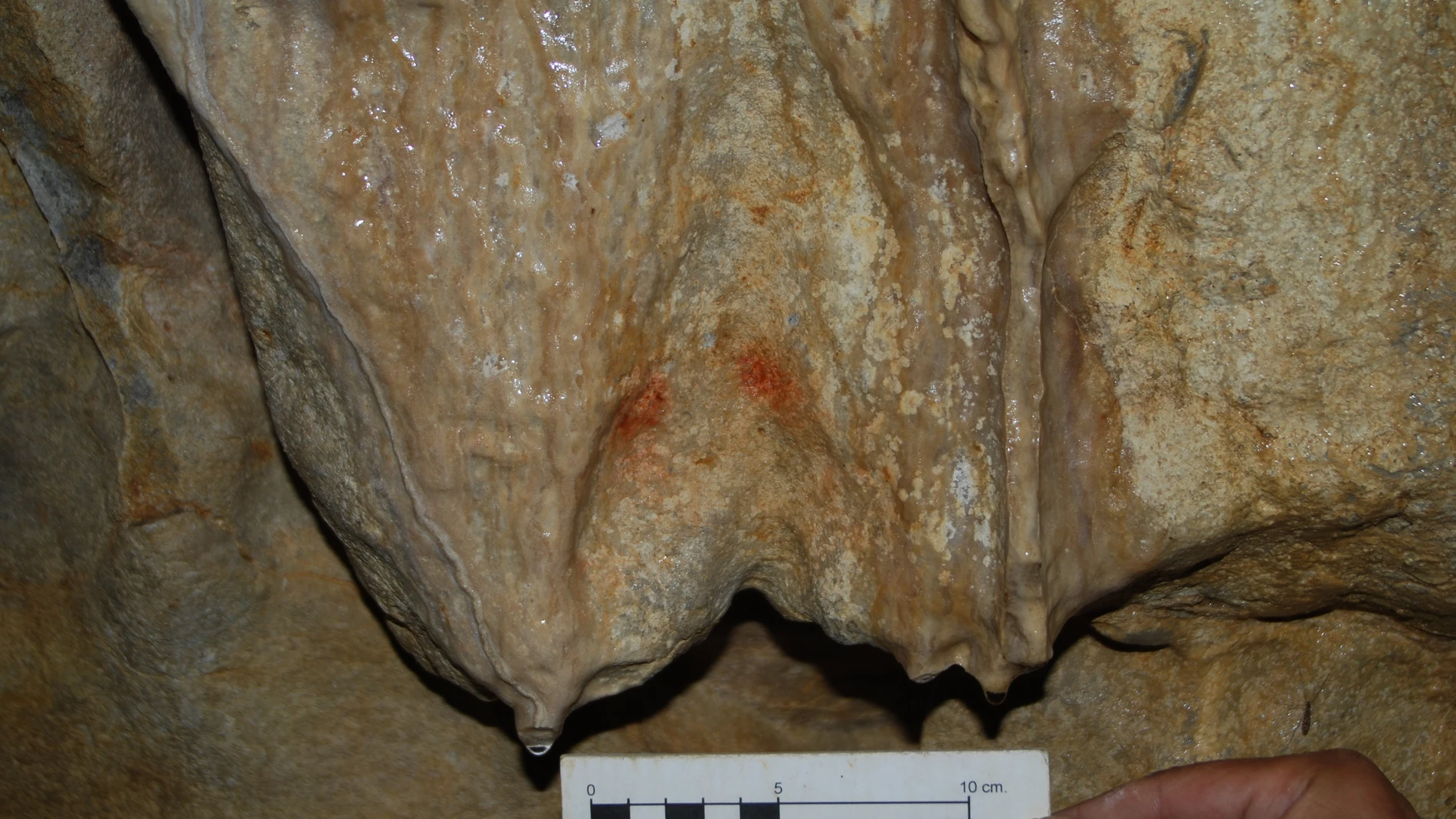 Pintura rupestre hallada en la cueva de Los Murciélagos Pintura rupestre hallada en la cueva de Los Murciélagos