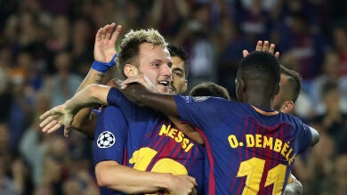 La arrancada de Messi que culmina en gol de Rakitic