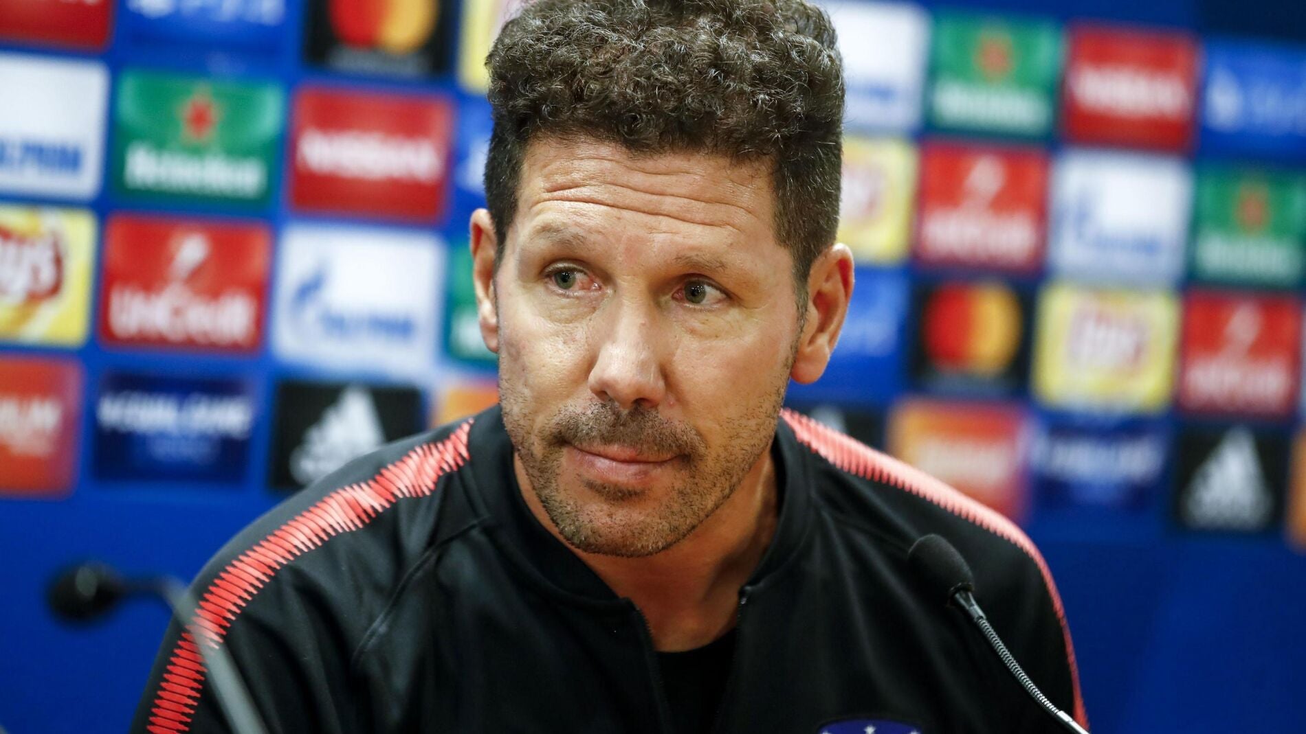 Simeone, durante una rueda de prensa