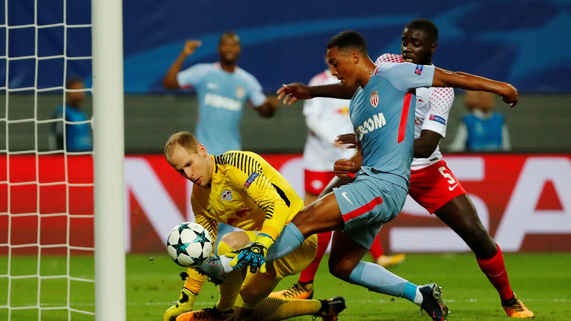 Gol del M&oacute;naco ante el Leipzig