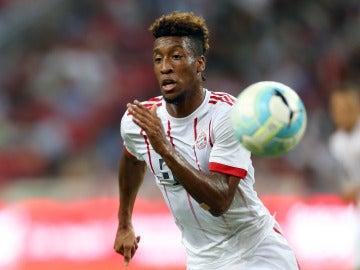 Kingsley Coman, en un partido con el Bayern