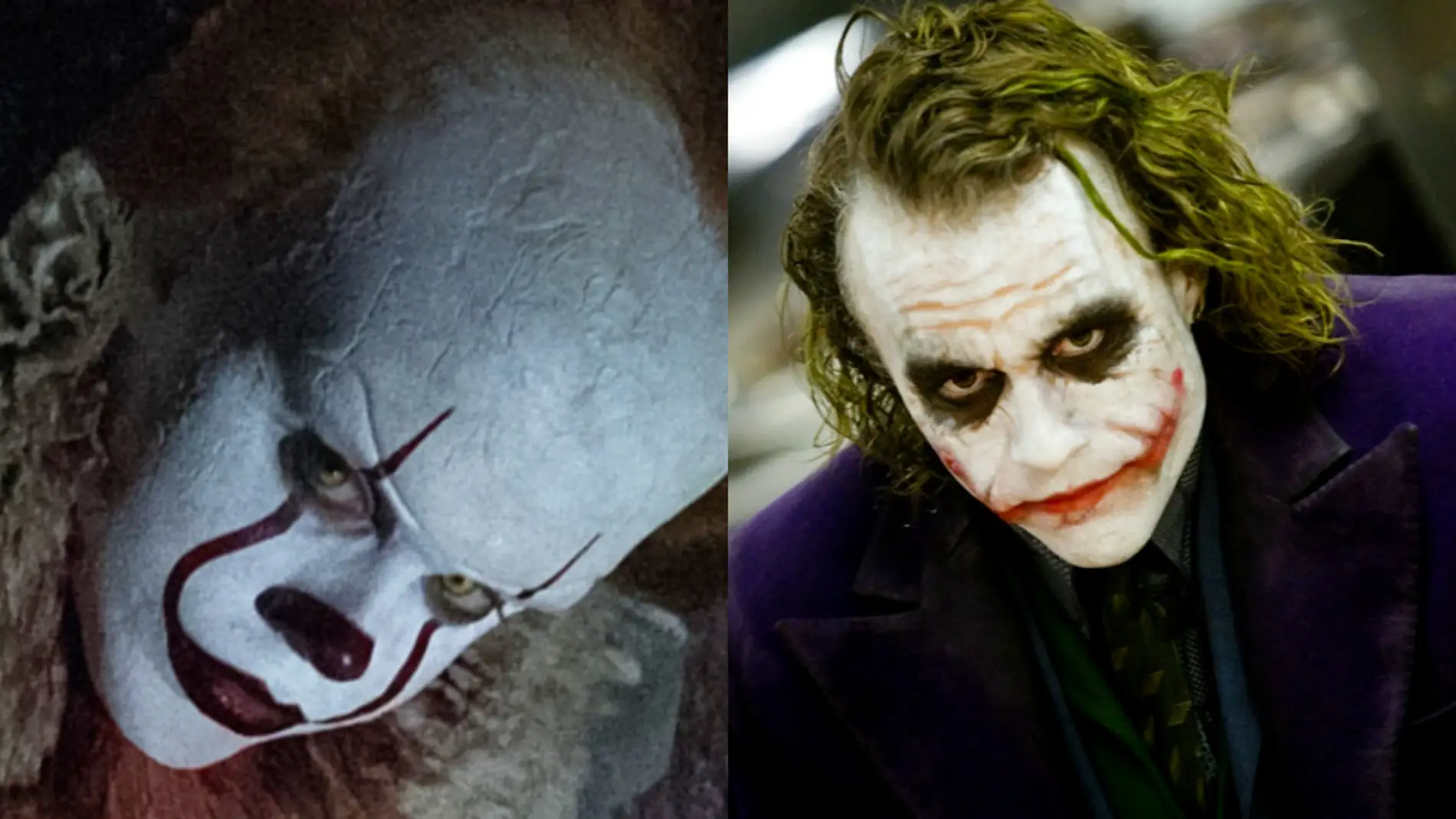 Bill Skarsgård como Pennywise y Heath Ledger como el Joker
