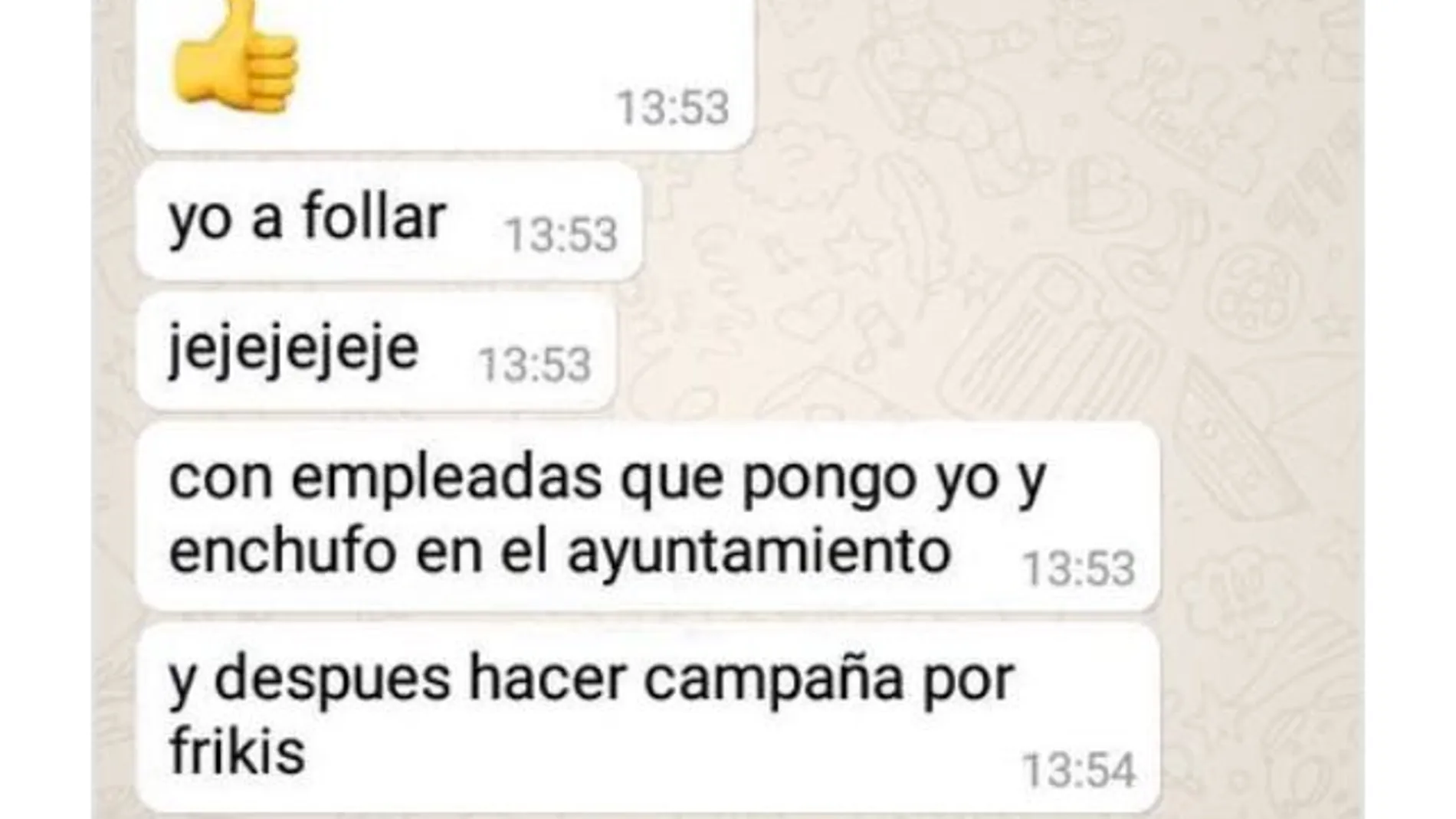 El mensaje del concejal del PSOE El mensaje del concejal del PSOE