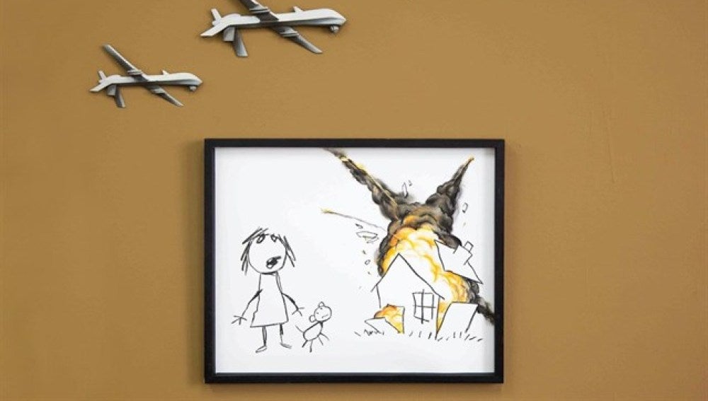Obra de Banksy contra las armas