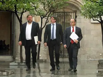 Junqueras, Puigdemont y Turull Junqueras, Puigdemont y Turull