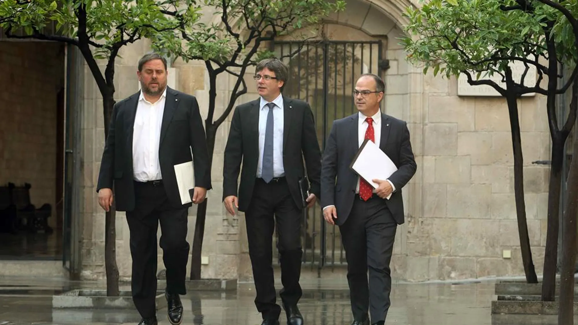 Junqueras, Puigdemont y Turull Junqueras, Puigdemont y Turull