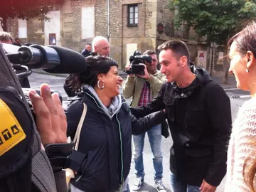 Anna Gabriel, a su llegada a la charla en Vitoria Anna Gabriel, a su llegada a la charla en Vitoria